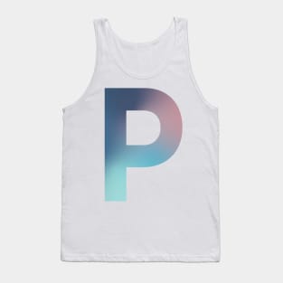 Gradient Letter P Initial Alphabet Tank Top